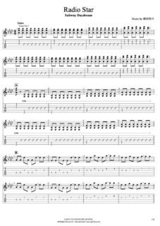 Radio Star ギターTAB譜・コード/Subway Daydream