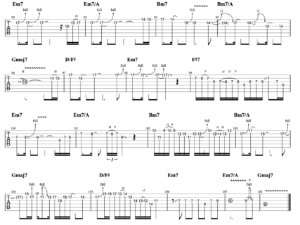 ラブストーリーは突然に　ギターソロTAB譜/小田和正