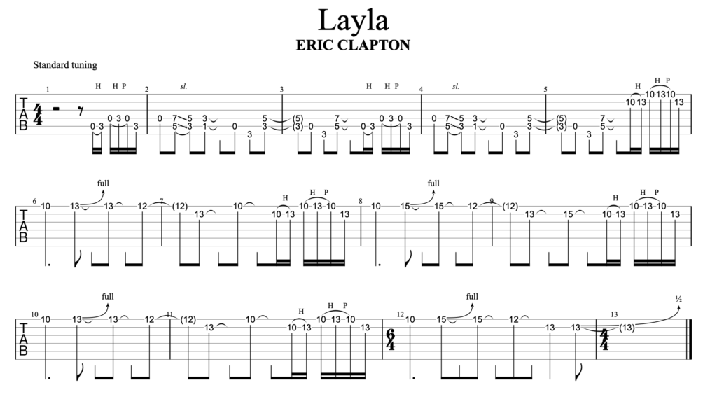 laylaギターTAB譜