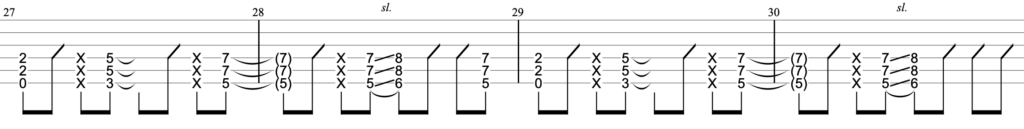 少女自傷癖ギターTAB譜