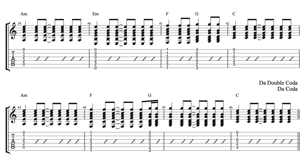 さよならエレジーギターTAB譜・コード譜
