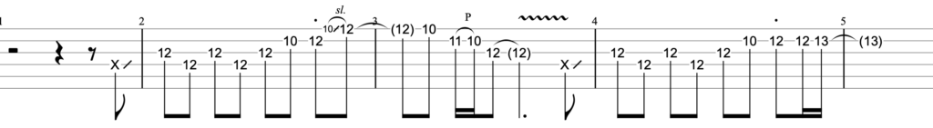 ねぐせ。/日常革命ギターTAB譜　イントロ